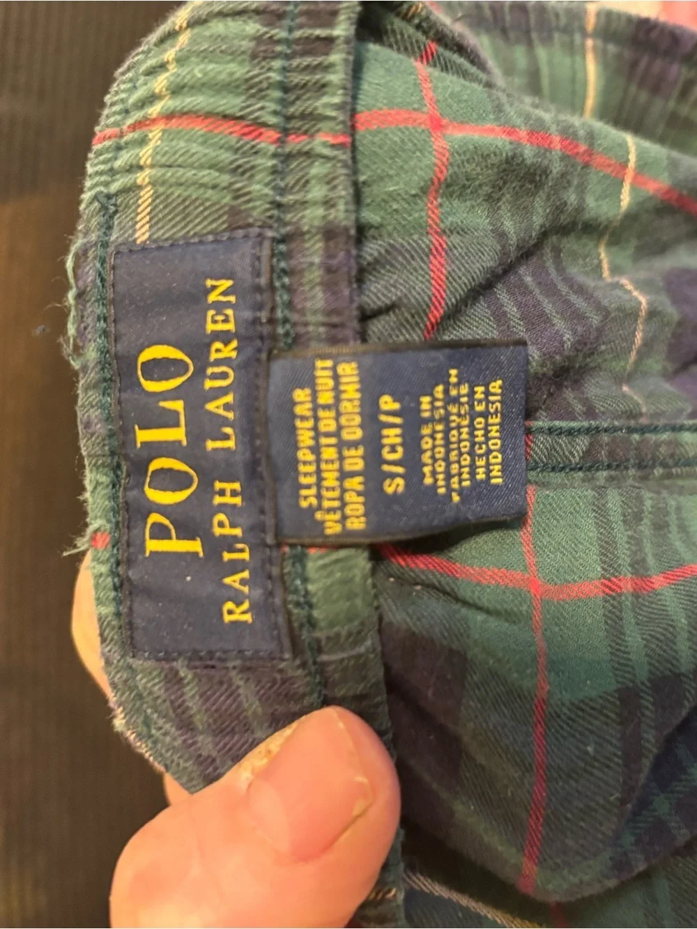 Polo by Ralph Lauren Green and Navy Plaid Joggers